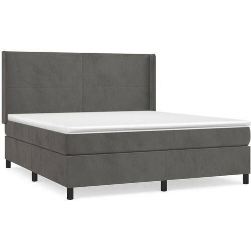 Maison Chic Box spring postelja - Vzmetna postelja z vzmetnico temno siva 160x200 cm žamet SL9129, (21890426) Cene