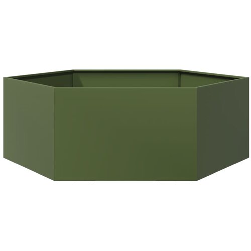 Maison Chic Vrtno korito - Greda - Cvetlični Lonec olivno zelena &amp;scaron;estkotnik 138x120x45 cm jeklo, (21790623) Slike