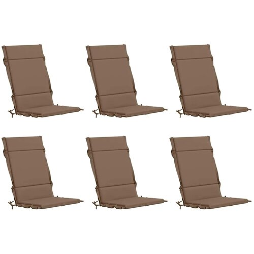  Jastuk za stolac s visokim naslonom GEMERT 6 kom. - Taupe (melange) 120 x 50 x 3 cm 6 Slike