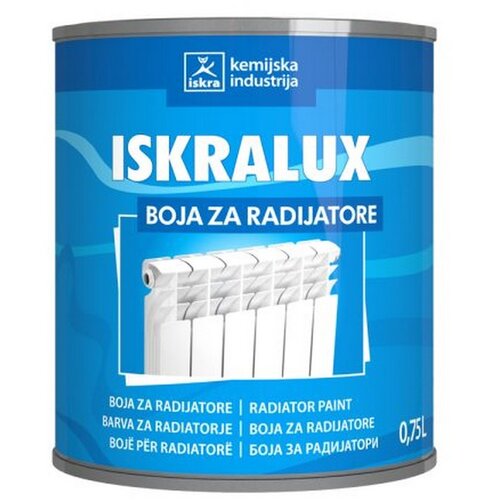 Iskra sintetski lak lux boja za radijatore ral 9003 0,75 l Slike