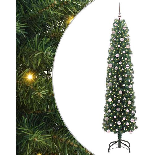 VidaXL Umjetno božićno drvce Zelena 240 cm PVC i čelik i plastika Slike