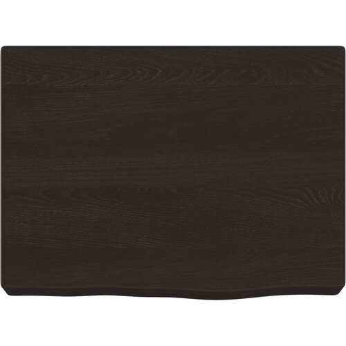  Zidna polica tamnosmeđa 40x30x(2-4) cm od obrađene hrastovine Slike