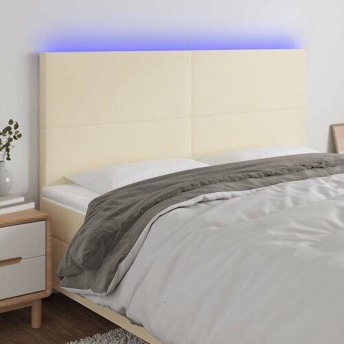  LED uzglavlje krem 160x5x118/128 cm od umjetne kože Cijene