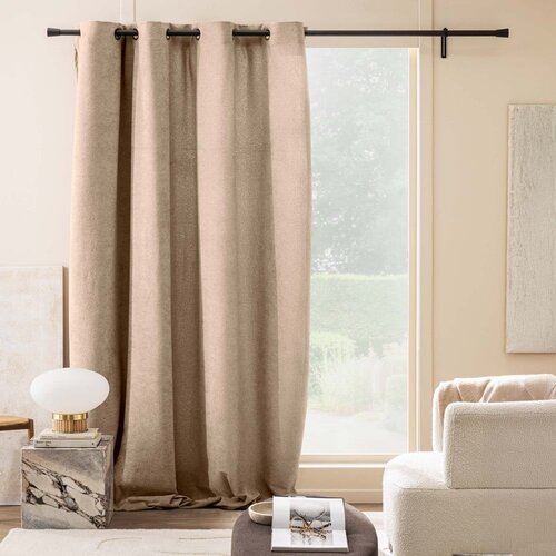 Douceur d int&amp;eacute;rieur Svetlo rjava boucl&amp;eacute; zavesa 140x260 cm Winona &amp;ndash; Slike