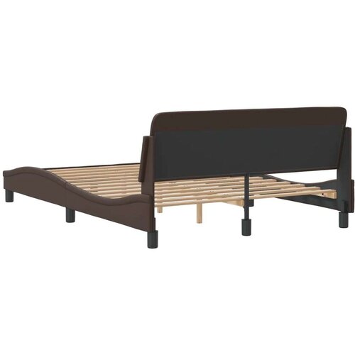  Okvir za krevet s uzglavljem smeđi 140x190 cm od umjetne kože Slike