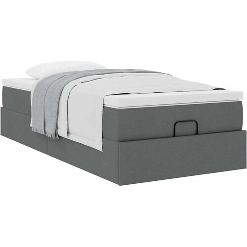 VidaXL Otomanski okvir kreveta s madraca tamnosivi 90x190cm tkanine Slike