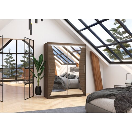 ADRK Drsna omara z ogledalom MAX 150 cm - OKOLADA Cene