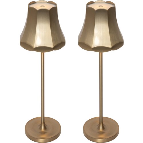 QAZQA Set van 2 retro tafellampen rose goud oplaadbaar IP44 - Granny Cene
