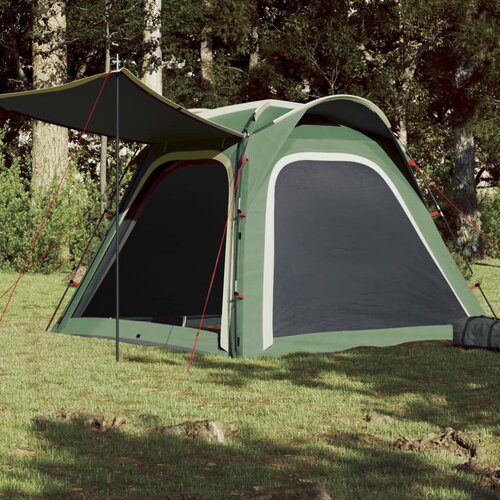 VidaXL &amp;Scaron;ator za kampiranje za 4 osobe zeleni 240x221x160 cm taft 185T Slike