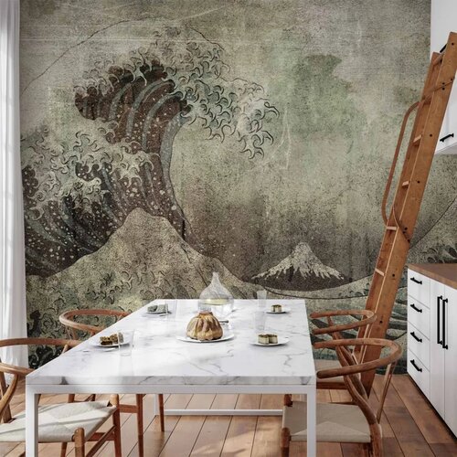  Foto tapeta - Great wave in Kanagwa in retro style - landscape of rough sea 400x280 Cene