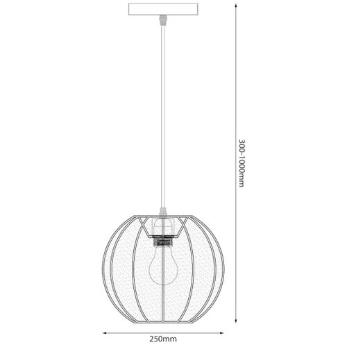  Visilica na sajli DANA 1xE27/15W/230V, prečnik 25 cm, bela Slike