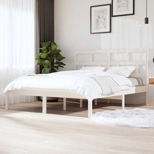  Okvir za krevet bijeli 180x200 cm bračni od masivnog drva Cijene