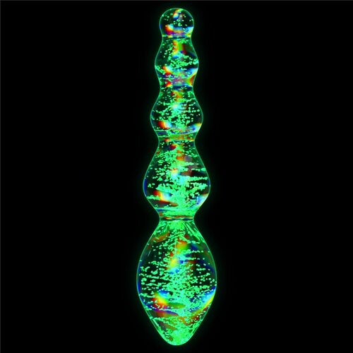 Lovetoy Glow-in-the-dark Twilight Gleam Glass Dildo Tantalizing Orbs Slike