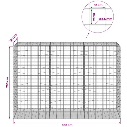  Gabion s žicom debljine 3,5 mm i mrežom 10x10 cm 300x100x200 cm Slike