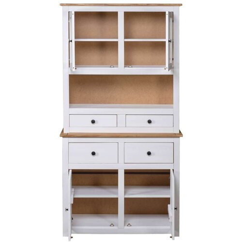VidaXL Visoka omara bela 93x40,5x180 cm trdna borovina Panama Range Slike