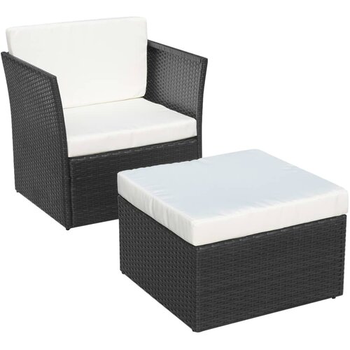 Maison Chic Vrtni Stoli - Stol za vrt in stolček poli ratan črne barve JS650, (21879076) Cene