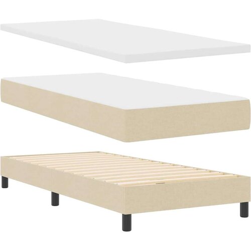  Boxspring krevet s madracem s madracem Krema 90 x 190 cm Slike