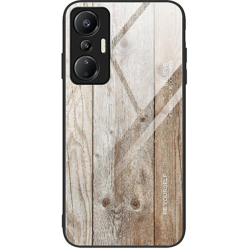 INORCO Za Infinix Hot 20S 4G hrbti&amp;scaron;če proti praskam TPU + ovitek za telefon z lesenim vzorcem iz kaljenega stekla, (22036509) Slike