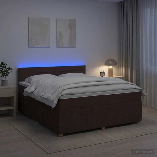  Boxspring krevet s madracem Tamno smeđa 180 x 200 cm Tkanina - Tamno smeđa 180 x 200 cm Dizajn linija Cene