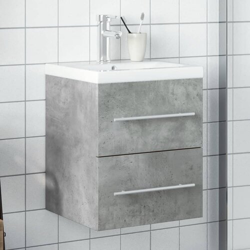  The Living Store Kopalniška omarica z umivalnikom betonsko siva - Omarica Za Umivalnik Za Kopalnico, (21448201) Cene