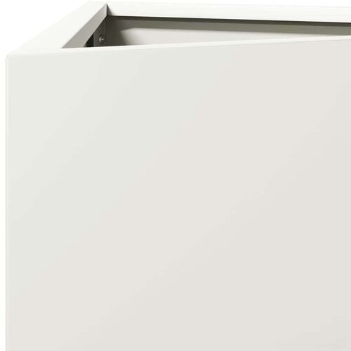 VidaXL Vrtne sadilice 2 kom bijela trokutasta 40x34,5x70 cm čelične Slike