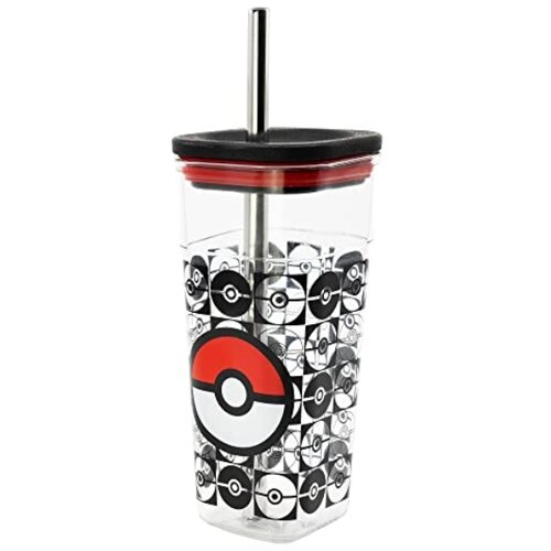 STOR Plastični kozarec Pokemon Tall Cube s slamico iz nerjavečega jekla - 540 ml, (20851012) Cene