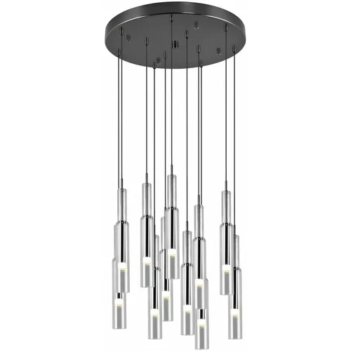 Trio Select Črna/srebrna LED viseča svetilka s steklenim senčnikom ø 50 cm Lucent –
