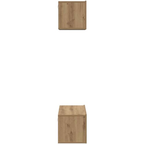 VidaXL Set TV stalka s policom Zidne Ostalo s pohranom s vratima 2 pcs hrast artisan 80 x 30 x 30 cm Slike