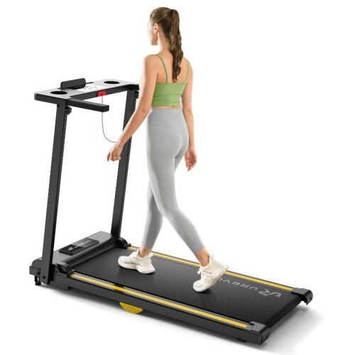 UREVO Foldi Mini 2 sklopiva traka za trčanje, 1&amp;ndash;10 km/h, 2,5 KS, crna Slike