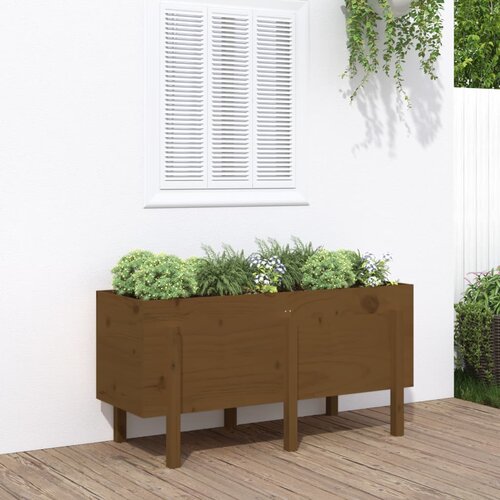 vidaXL Povišena vrtna gredica boja meda 121x50x57 cm masivna borovina Cijene