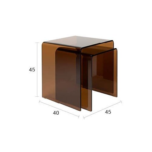 Dutchbone Steklene stranske mizice v kompletu 2 ks 40x45 cm Vetro &amp;ndash; Slike