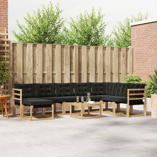  Set vanjskih sofa 9 kom. Bijela i crna Cene