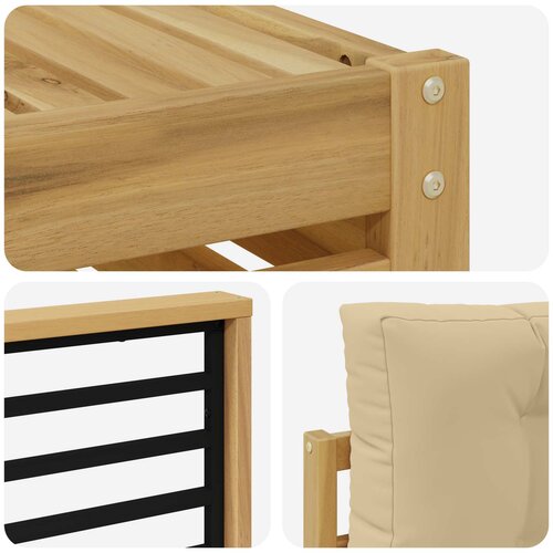  Set vanjskih sofa 7 kom. Bijela i bež Poliester 79 x 79 x 37 cm Slike
