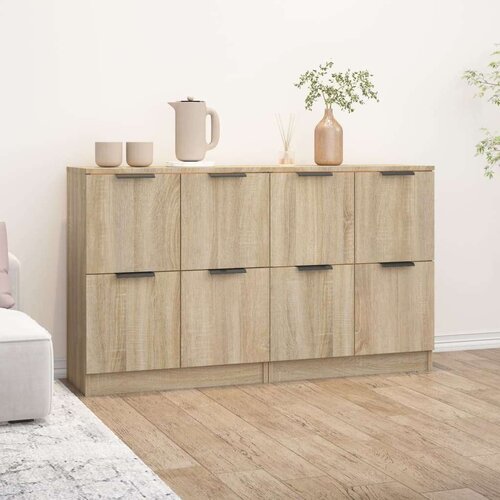  Komoda 2 kosa sonoma hrast 60x30x70 cm konstruiran les, (20600627) Slike