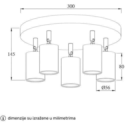 Bb Link SPOT LAMPA 5XGU10 TALIA 85 CRNA Cene