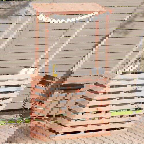 VidaXL Vanjski barski stol s krovom 112 5 x 57 x 195 5 cm masivno drvo Slike