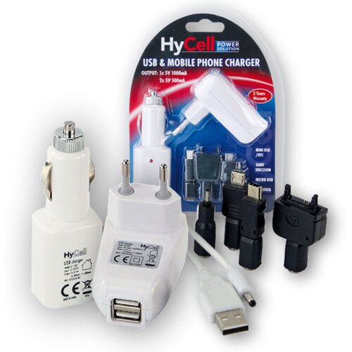 Hycell Set punjača za telefon sa priključcima, 2 komada, Beli Cene