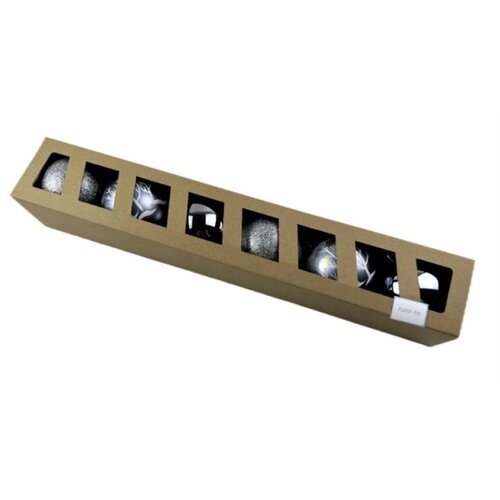  NOVOGODISNJI UKRAS KUGLA 8CM SREBRNA 6PCS JC23SP-533 42/71608 Slike