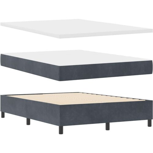 Box Spring Krevet s Du&amp;scaron;ekom Tamno Siva 140x200 cm Bar&amp;scaron;un Slike