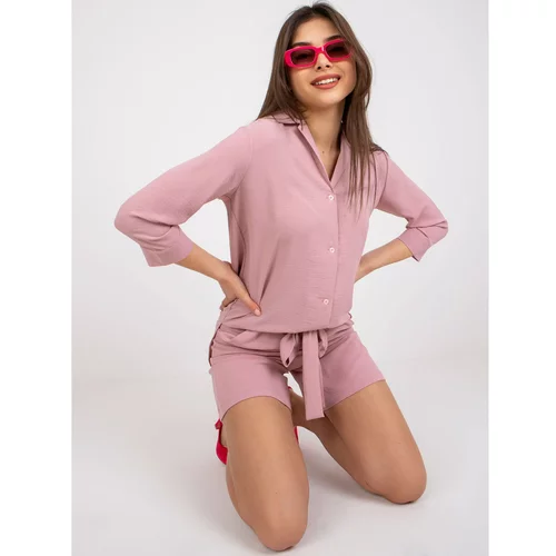 Fashion Hunters Women's pink loose set with Inesa shorts
