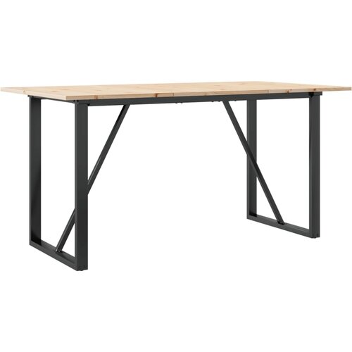 Maison Chic Jedilna miza - Kuhinjska miza - Jedilni stol O okvir 140x80x75 cm trdna borovina lito železo, (21714883) Cene