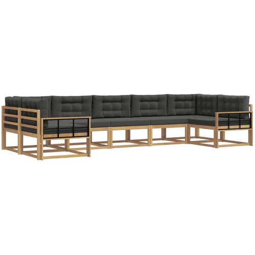  Set vanjskih sofa 7 kom. Bijela i antracit Smeđa 404 x 168,5 x 73 cm Slike