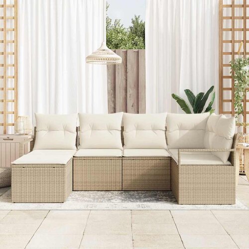  Set sofe 6 kom. Bež poliratan 232 x 122 x 85 cm Slike
