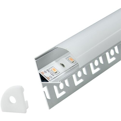Mitea Lighting aluminijumski profil za led trake ugaoni ugradni 16x33x2000mm set sa difuzorom M601HB Cene