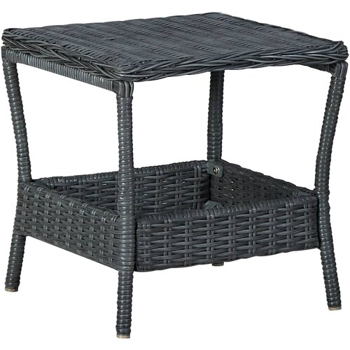 The Living Store Vrtna mizica temno siva 45x45x46,5 poli ratan - Vrtna Mizica, (21473803) Cene