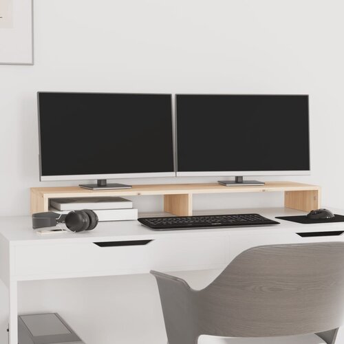  Stalak za monitor 100x27x10 cm od masivne borovine Slike