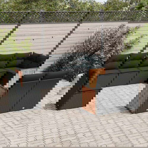  8-dijelni set vrtnih sofa od poliratana s jastucima crni Cijene