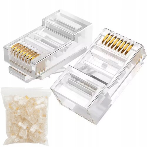 Rosfix Euronet RJ45 5e Vtičnik &ndash; Čista Sredina, 8P8C, 100 Kos | Za Kabel UTP, LAN, Patch Panel, (5000243685) Cene