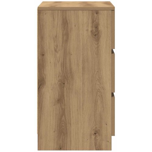  Noćni ormarić s 3 ladice artisan hrast 39x35x65 cm Slike