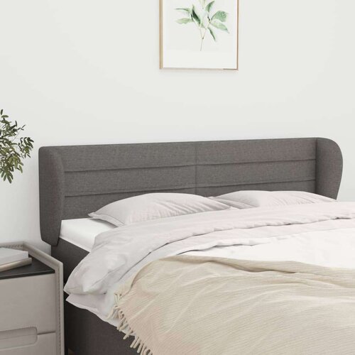  Vzglavje z u&amp;scaron;esi temno sivo 147x23x78/88 cm blago, (20793690) Slike